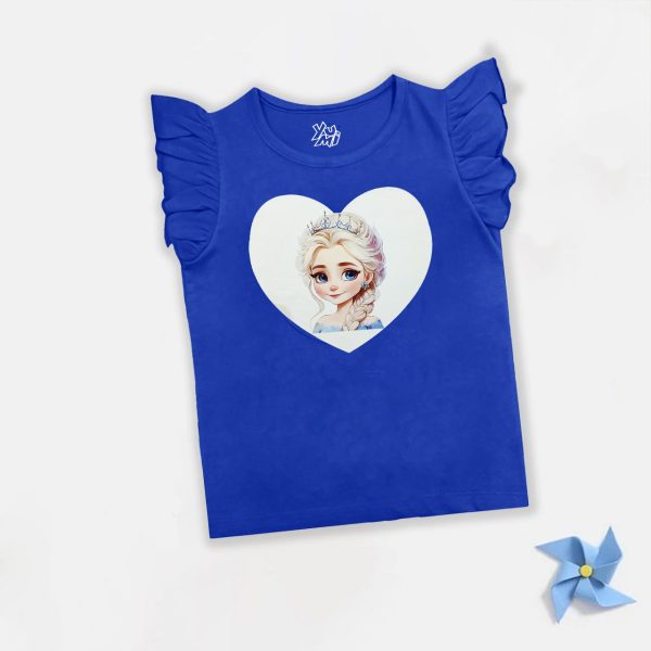 “Adorable Girls’ T-Shirt with Princess Heart Design Hot on Sale