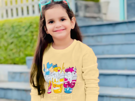 Spread Joy with Our  Don t Worry, Be Happy  Ice Cream Sweatshirt for Girls! For Discount