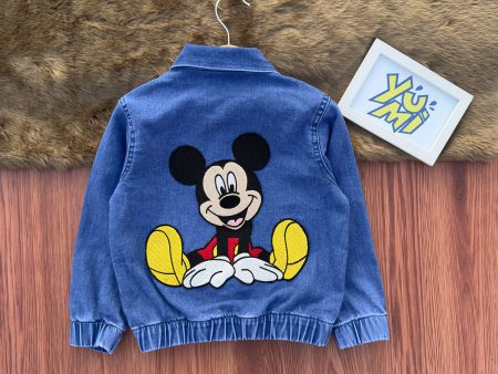 Mid-Season Kids Blue Denim Mickey Mouse Jacket Supply