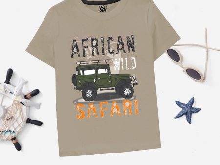 Adventure-Ready Boys  African Wild Safari Jeep Print T-Shirt Hot on Sale