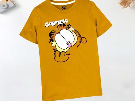 Adorable Garfield Print T-Shirt on Sale