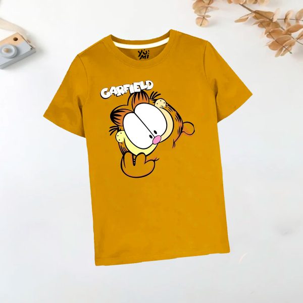 Adorable Garfield Print T-Shirt on Sale