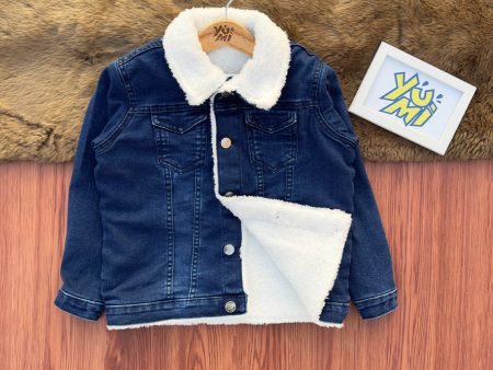 Kids Blue Fur Lined Denim Jacket Online now