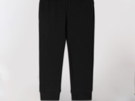 Kids Basic Black Fleece Trousers on Sale