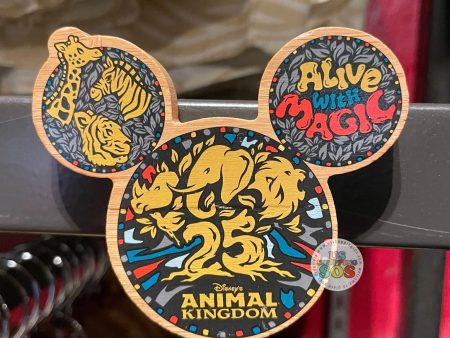 WDW - Disney’s Animal Kingdom 25th Anniversary - Animals Mickey Icon “Alive with Magic” Magnet Online Hot Sale