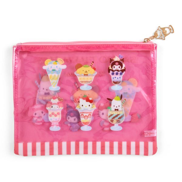 Japan Sanrio -  Sanrio Parfait Design  Series x Sanrio Characters Set of 2 Flat Pouches Hot on Sale