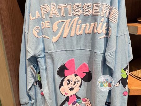 WDW - Epcot World Showcase France - Minnie Macaron Spirit Jersey “La Pâtisserie de Minnie” Light Blue Pullover (Adult) on Sale