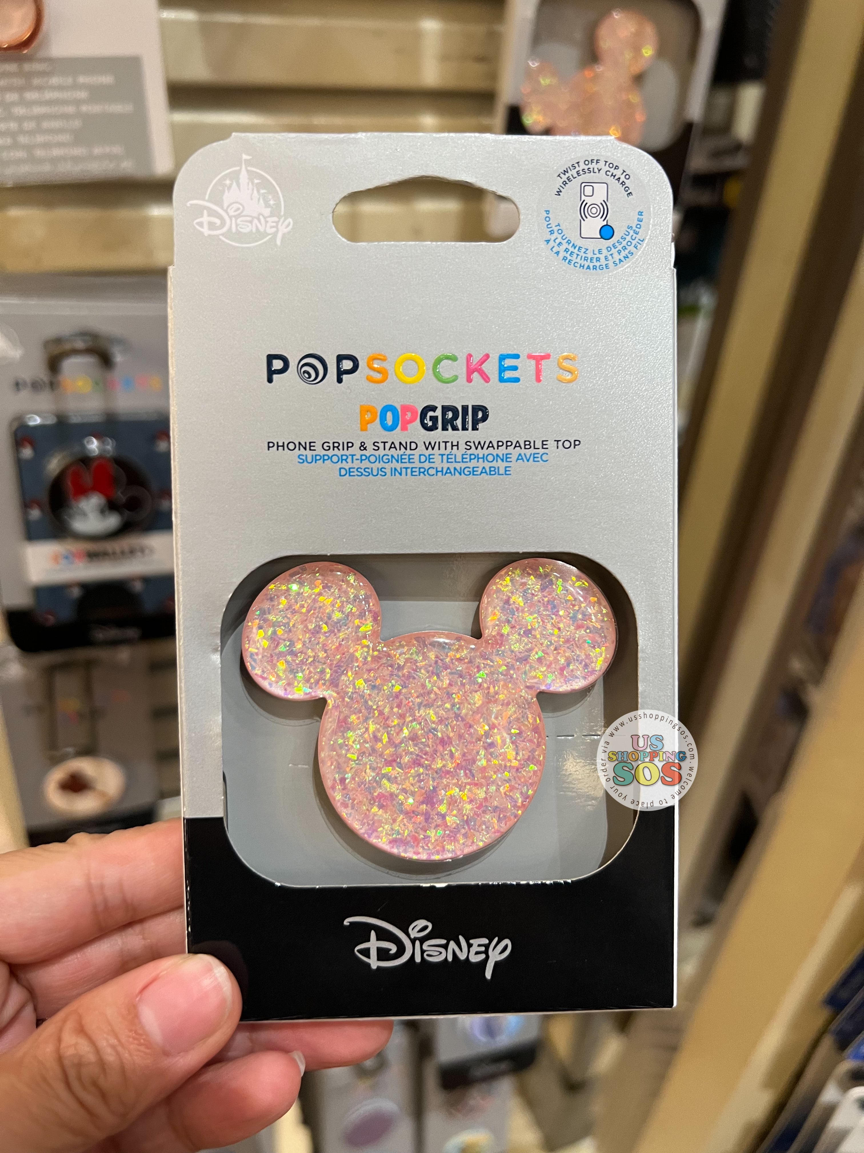 DLR - PopSockets PopGrip Mickey Icon Glitter Piglet Pink Online Hot Sale