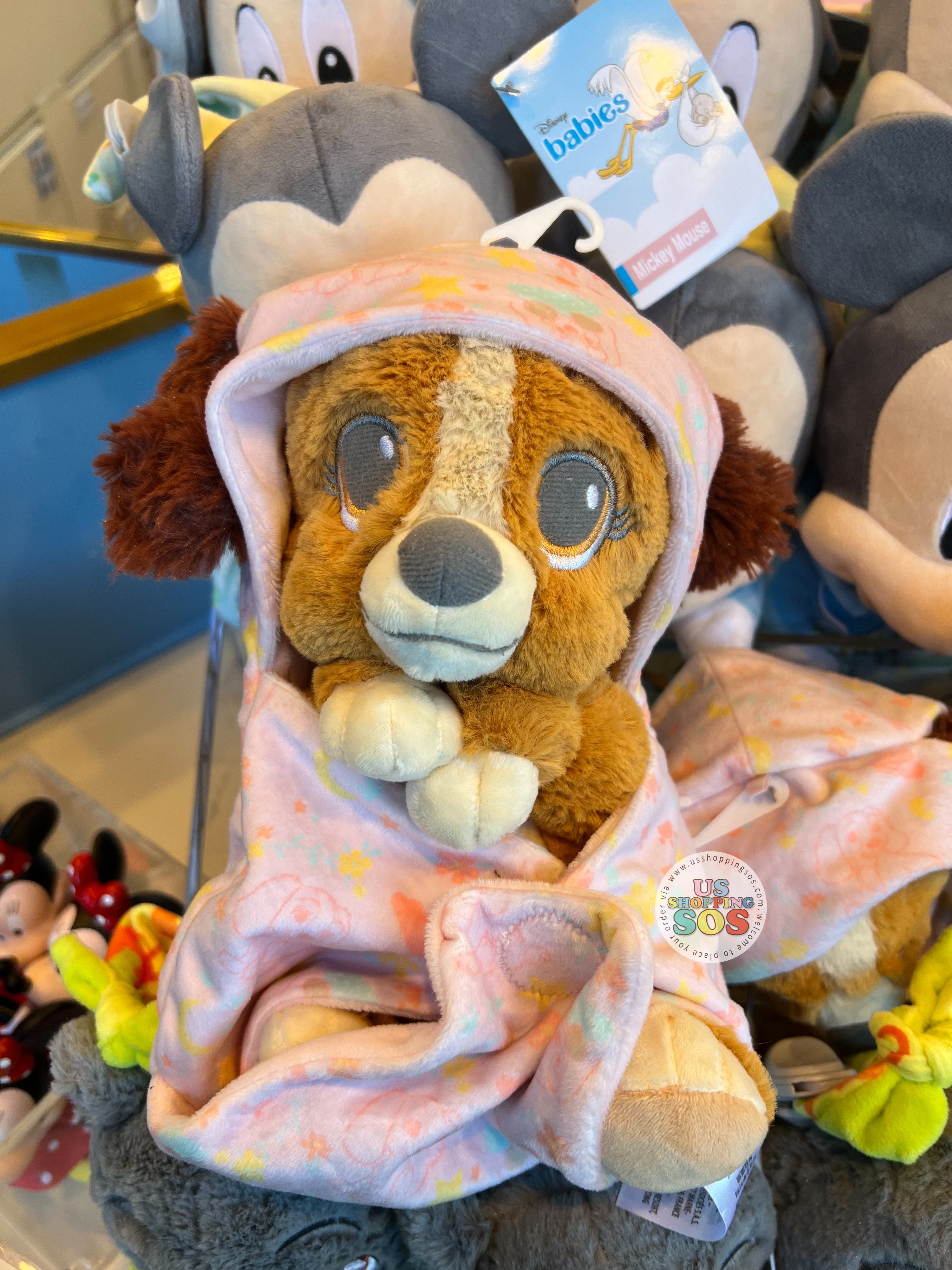 DLR WDW - Disney Babies in Hooded Blanket Plush Toy - Lady For Sale