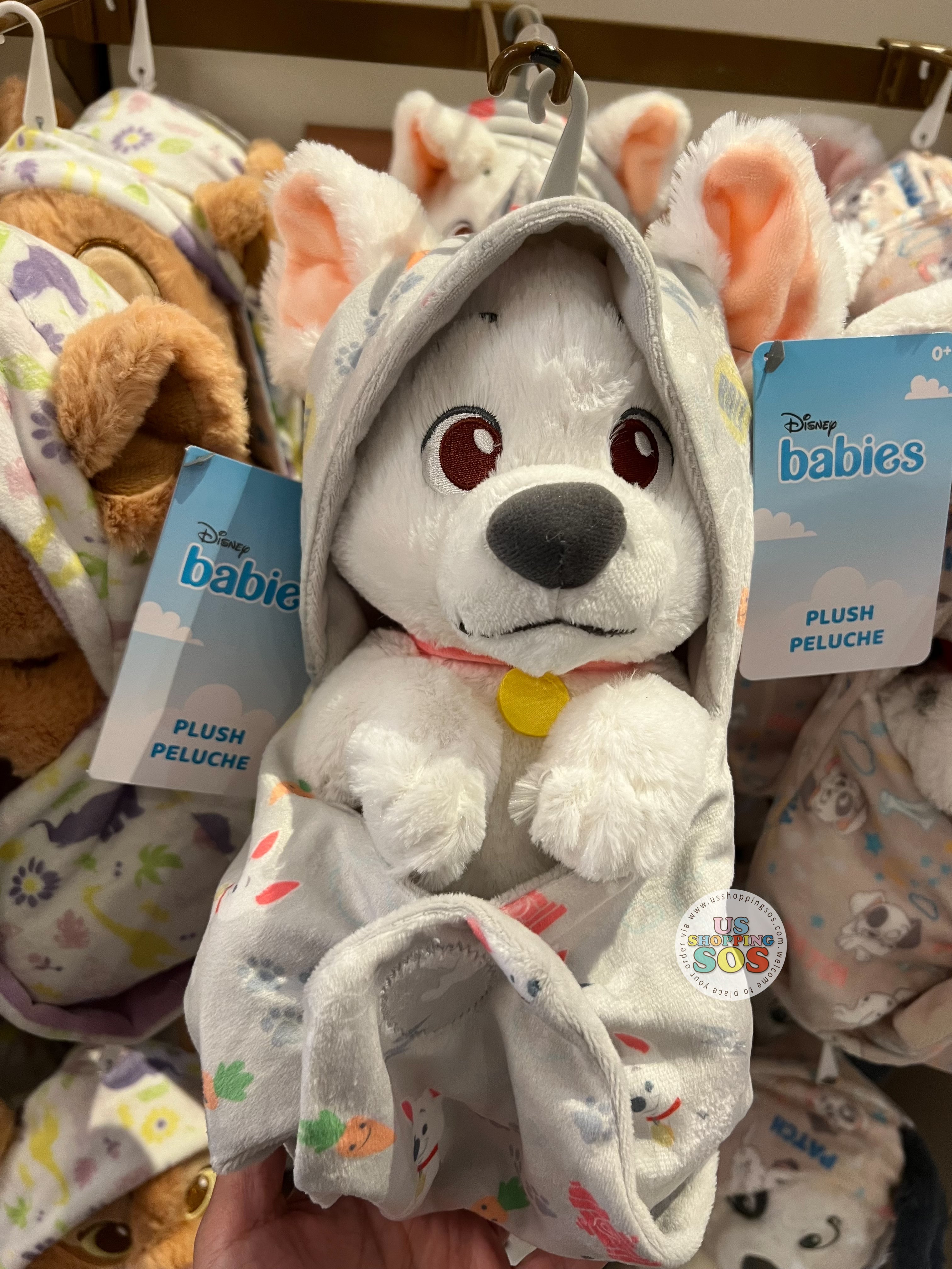 DLR WDW - Disney Babies in Hooded Blanket Plush Toy - Bolt For Cheap