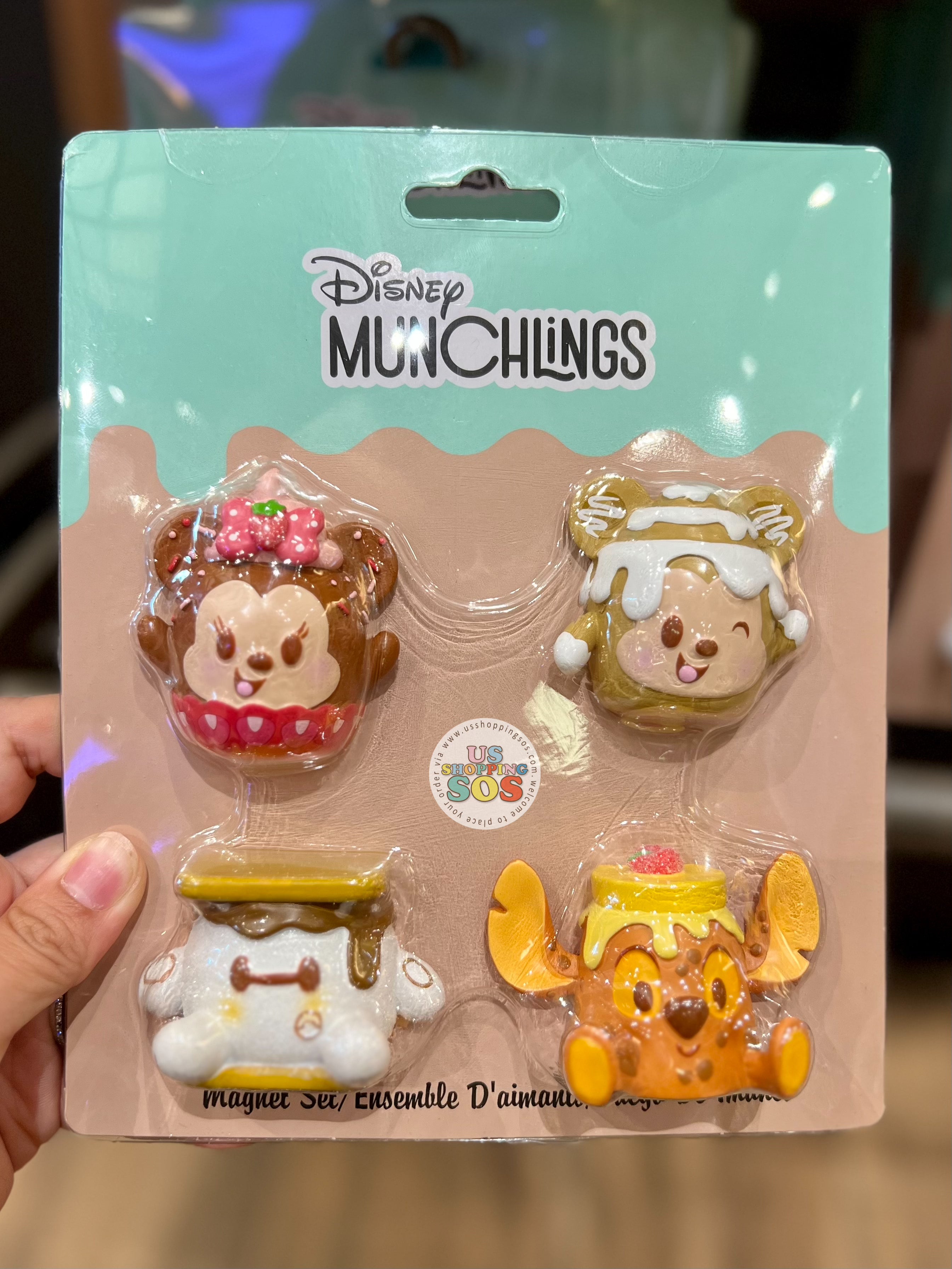 DLR WDW - Munchlings Magnet Set of 4 - Mickey, Minnie, Baymax & Stitch Fashion