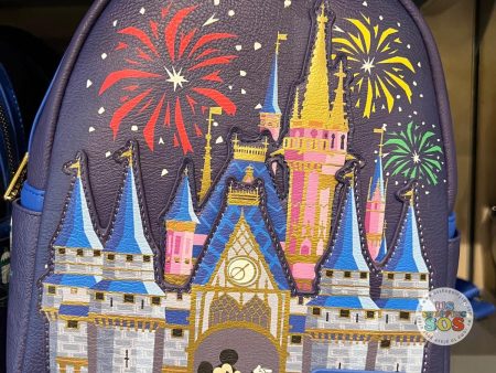 WDW - Loungefly Walt Disney World Mickey & Cinderella Castle Backpack Online now