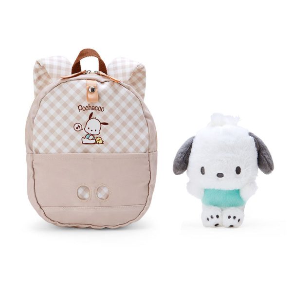 Japan Sanrio - Pochacco Kids Backpack with Plush Toy For Sale