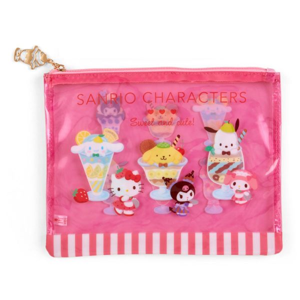 Japan Sanrio -  Sanrio Parfait Design  Series x Sanrio Characters Set of 2 Flat Pouches Hot on Sale