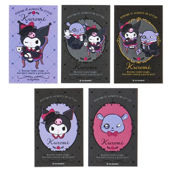 Japan Sanrio -  Kuromi Delusion Old Lady Design Series  x Kuromi & Baku Sticker Set with Case on Sale