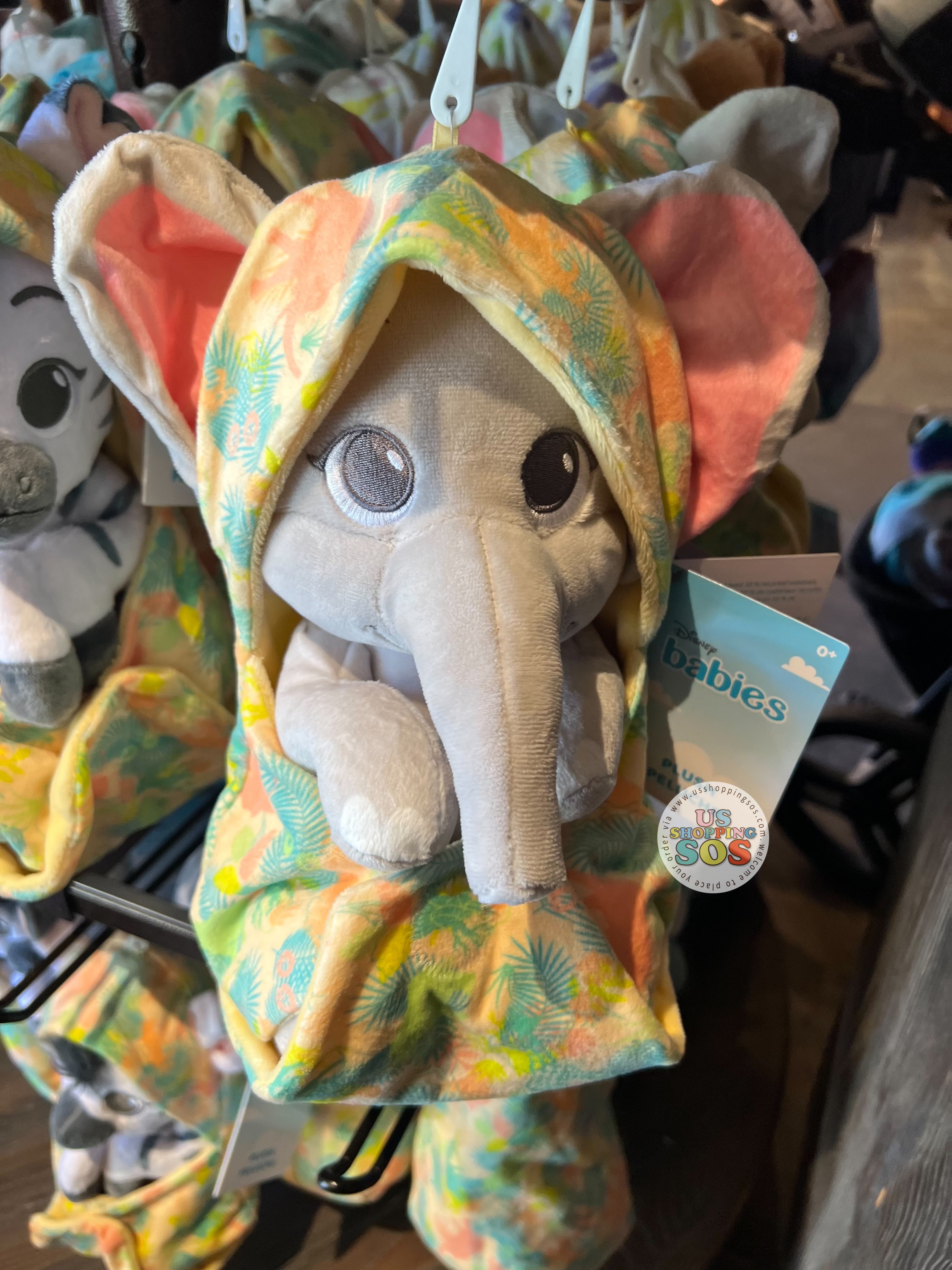 DLR WDW - Disney Babies in Hooded Blanket Plush Toy - Elephant Cheap