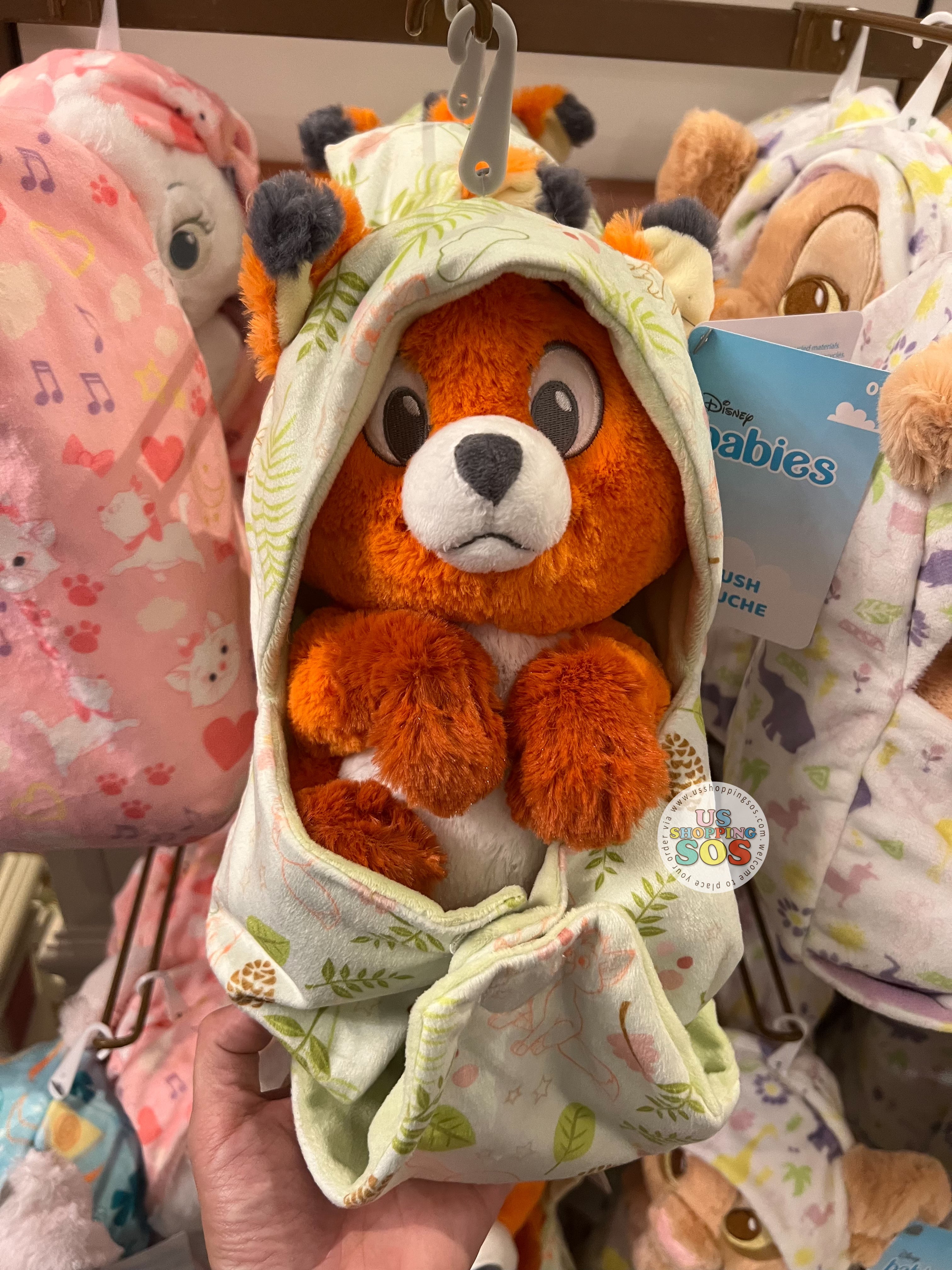 DLR WDW - Disney Babies in Hooded Blanket Plush Toy - Tod Sale