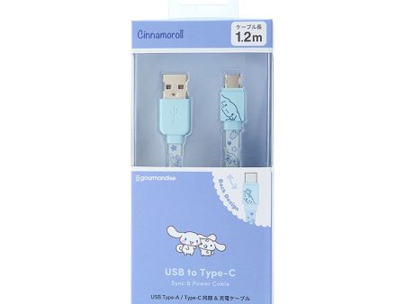 Japan Sanrio - Cinnamoroll USB Type-A Type-C compatible Sync & Charging Cable For Sale