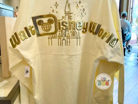 WDW - Spirit Jersey  Walt Disney World  Gold Foil Castle Cream Pullover (Adult) For Discount