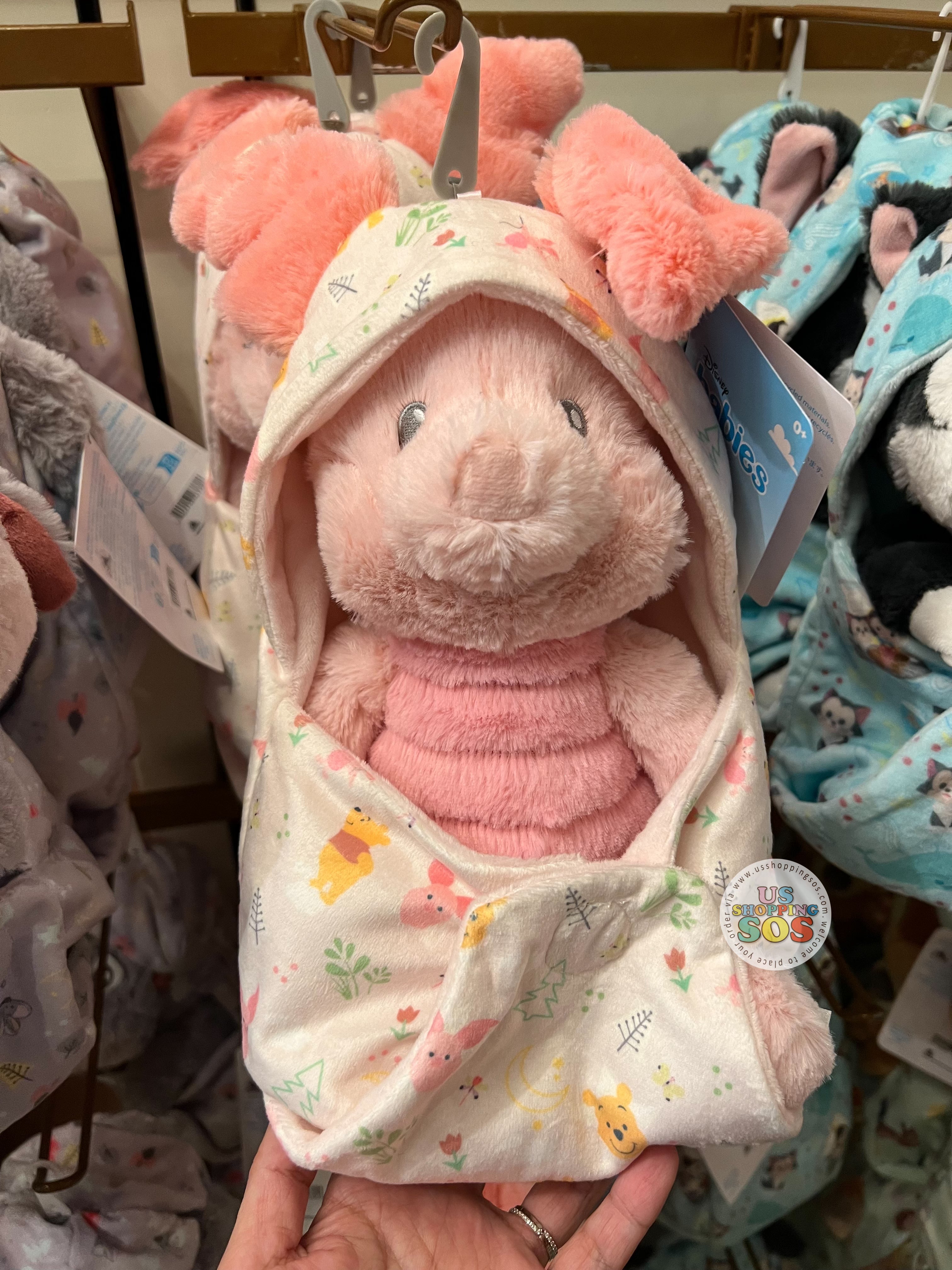 DLR WDW - Disney Babies in Hooded Blanket Plush Toy - Piglet For Cheap