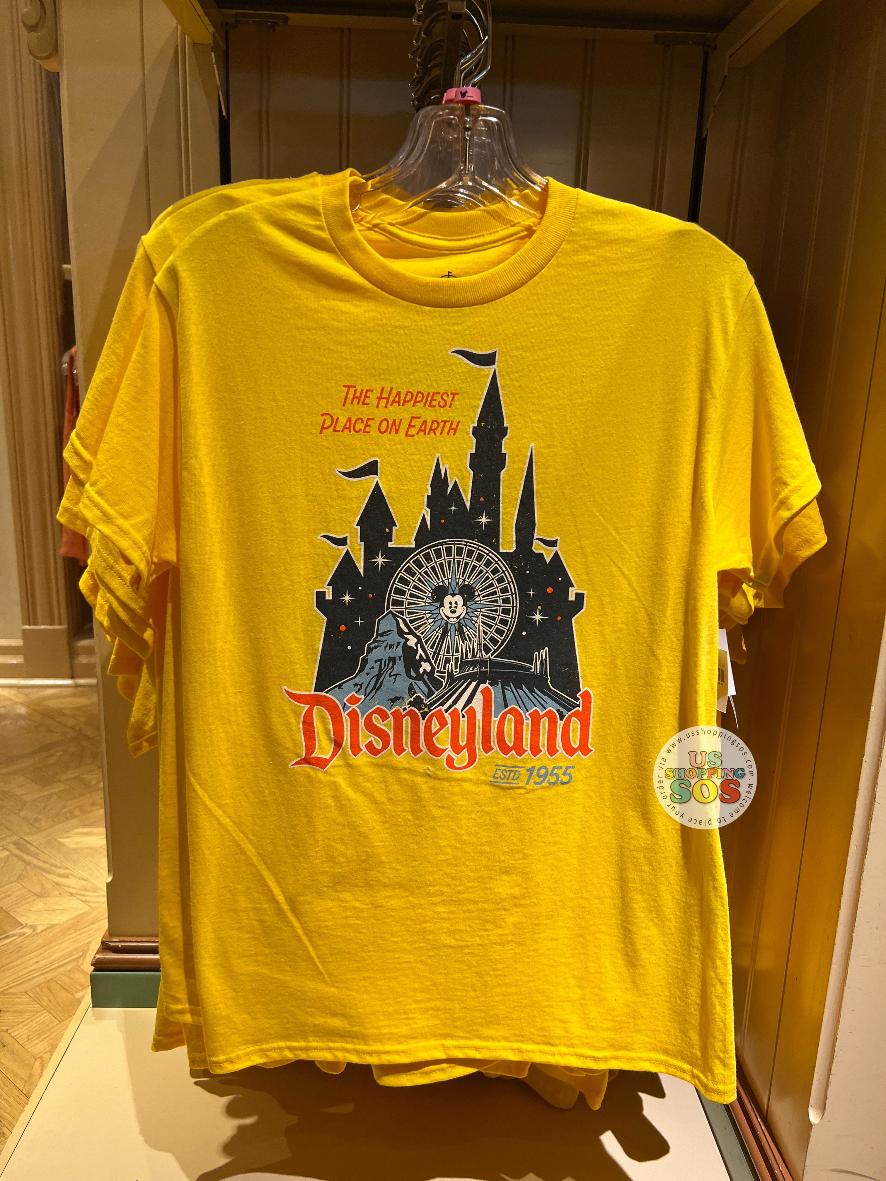 DLR - Disneyland Estd 1955 The Happiest Place on Earth Mango Yellow Graphic Tee (Adult) Supply