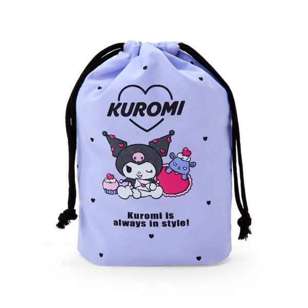 Japan Sanrio - Kuromi Drawstring Bag (Size S) Online Sale