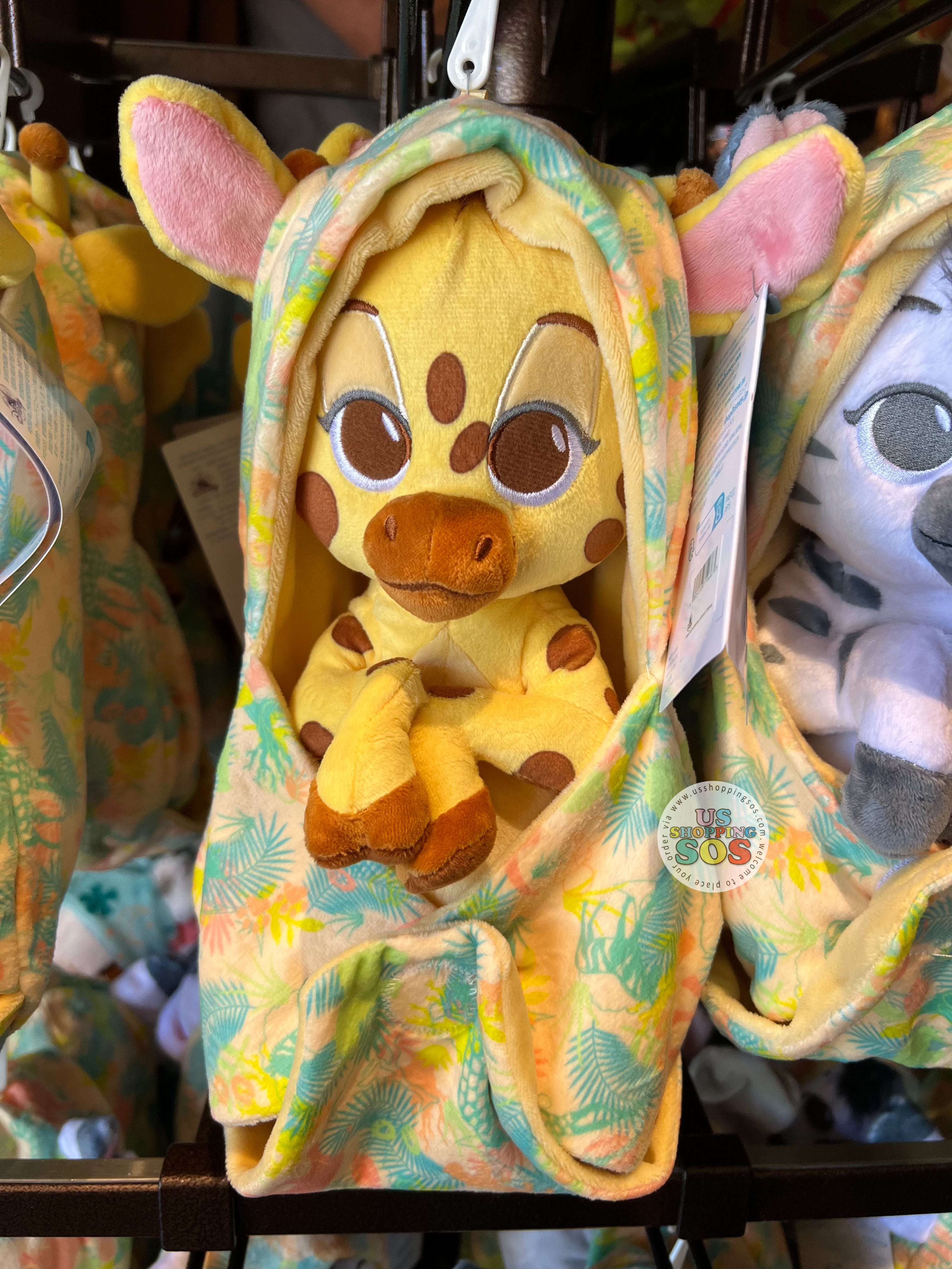 DLR WDW - Disney Babies in Hooded Blanket Plush Toy - Giraffe For Sale