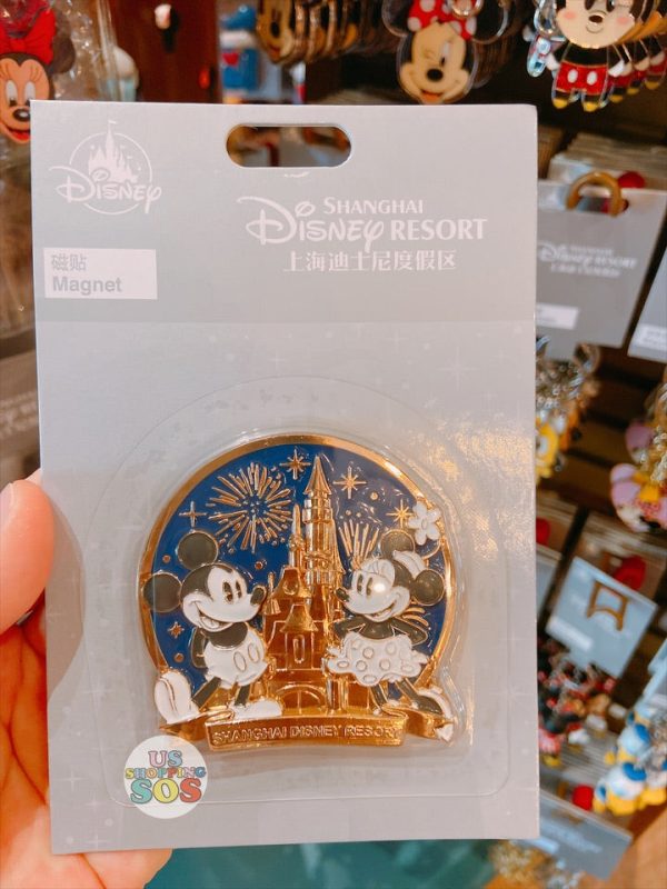 SHDL - Mickey & Minnie Mouse Shanghai Disney Resort Castle & Firework Magnet Online now