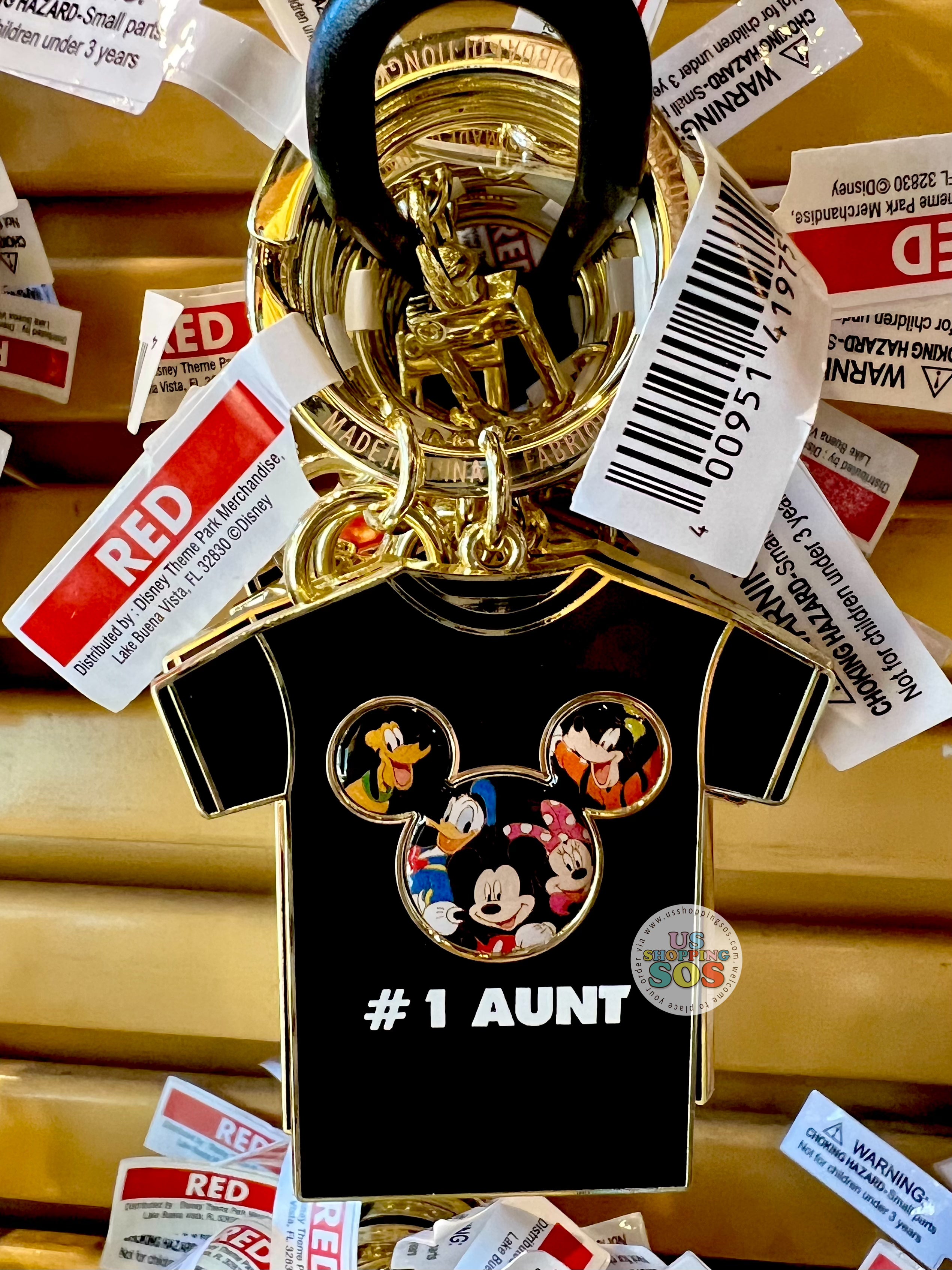 DLR - Mickey & Friends T-shirt Keychain - #1 Aunt Online Hot Sale