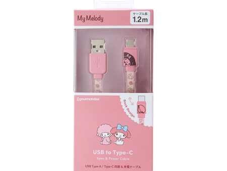 Japan Sanrio - My Melody USB Type-A Type-C compatible Sync & Charging Cable Sale