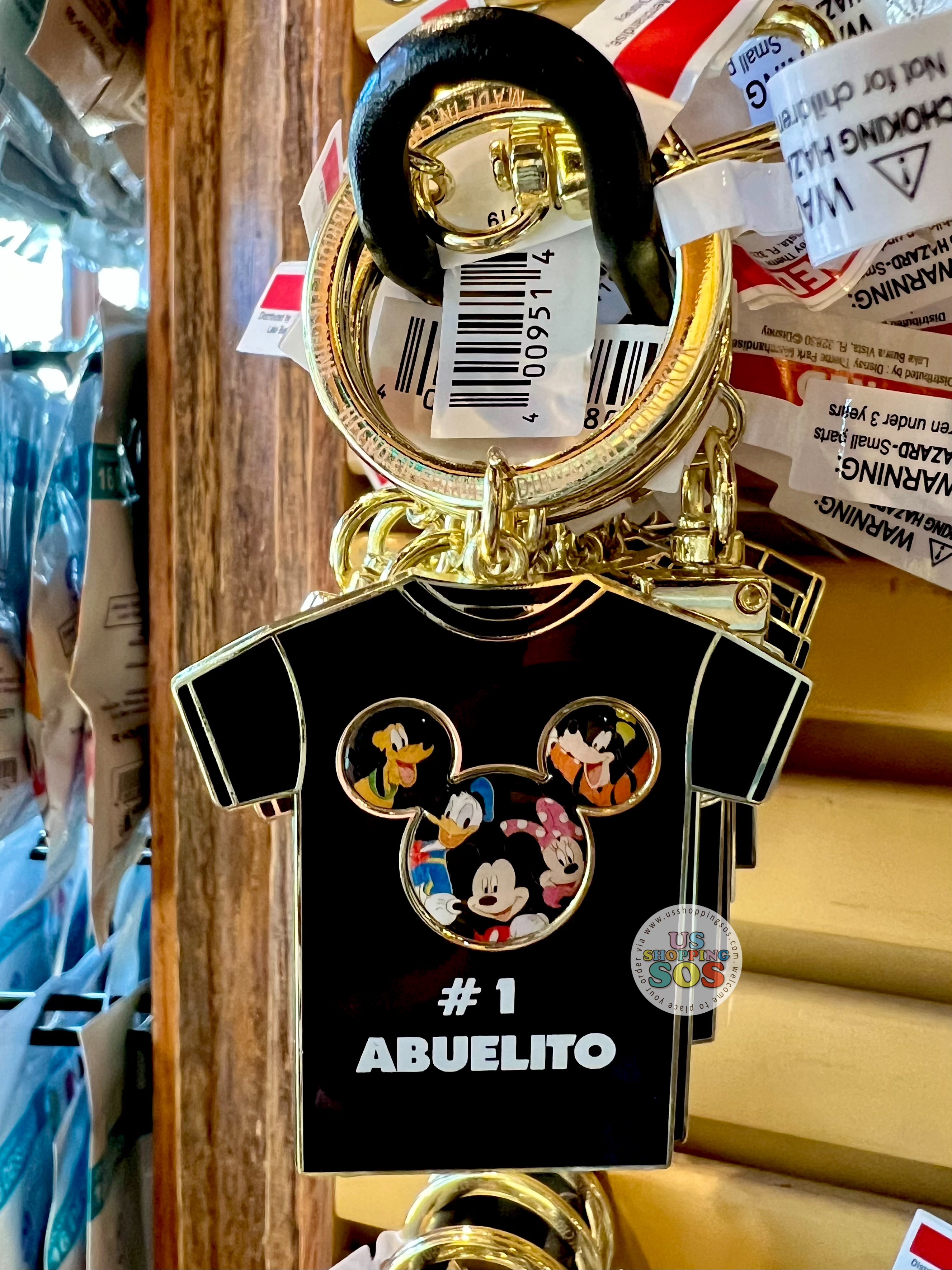 DLR - Mickey & Friends T-shirt Keychain - #1 Abuelito Hot on Sale