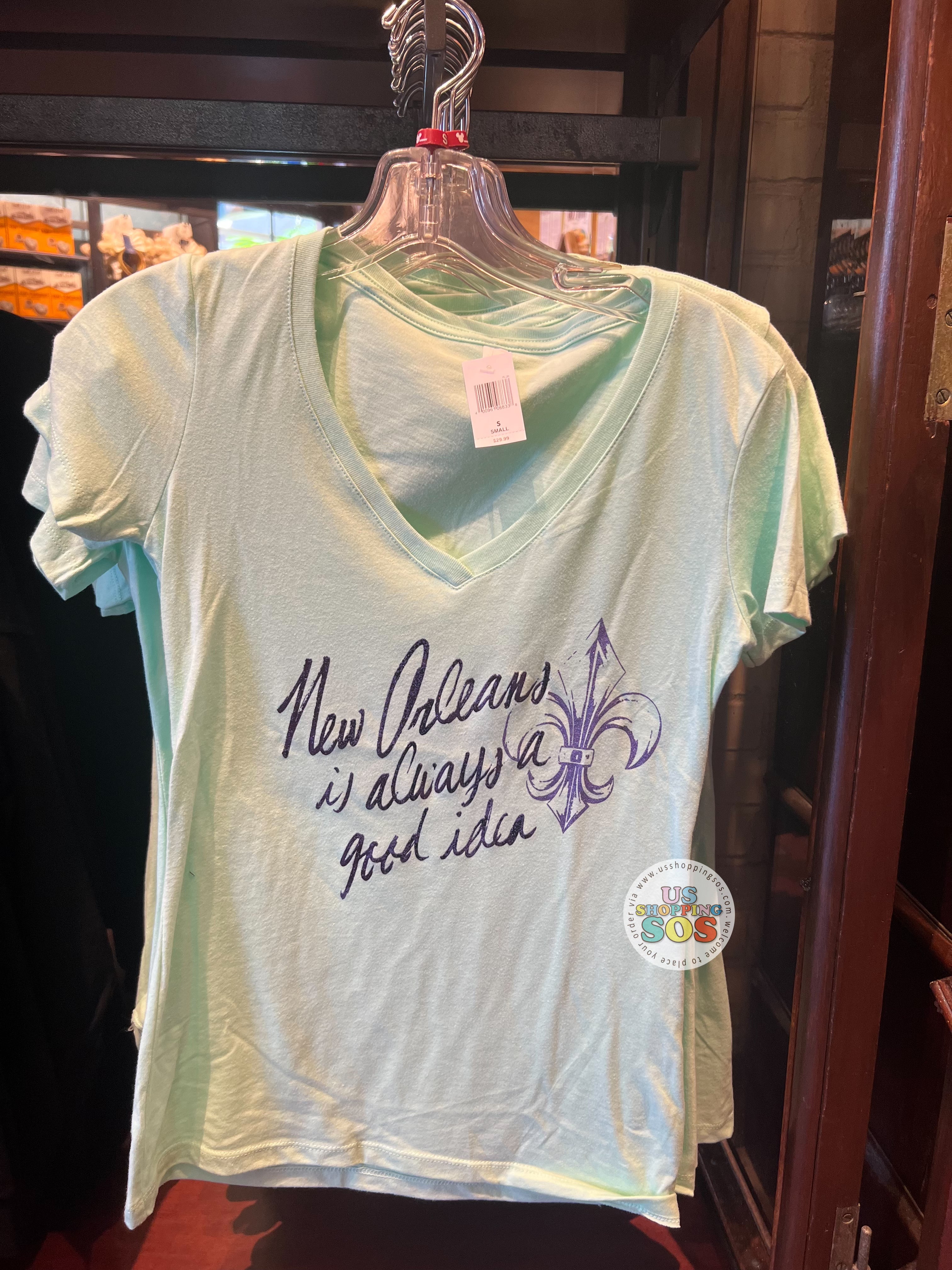 DLR - New Orleans Square - “New Orleans is Always a Good Idea” Mint Graphic Tee on Sale