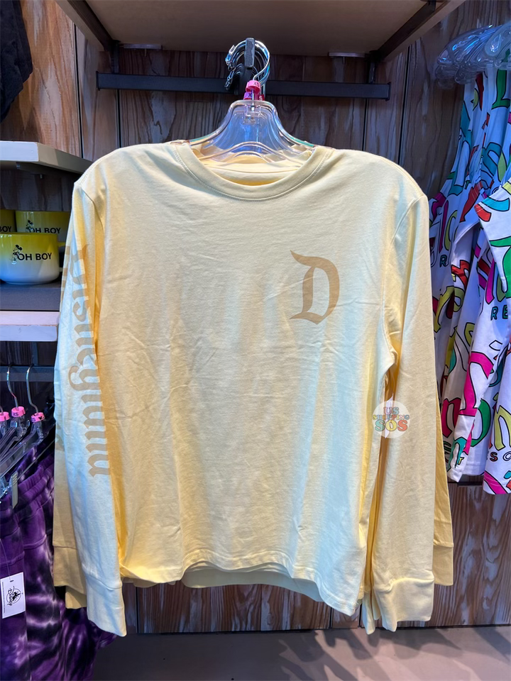 DLR - “Disneyland Resort” Long Sleeve Spirit Tee (Adult) - Butter Yellow For Sale