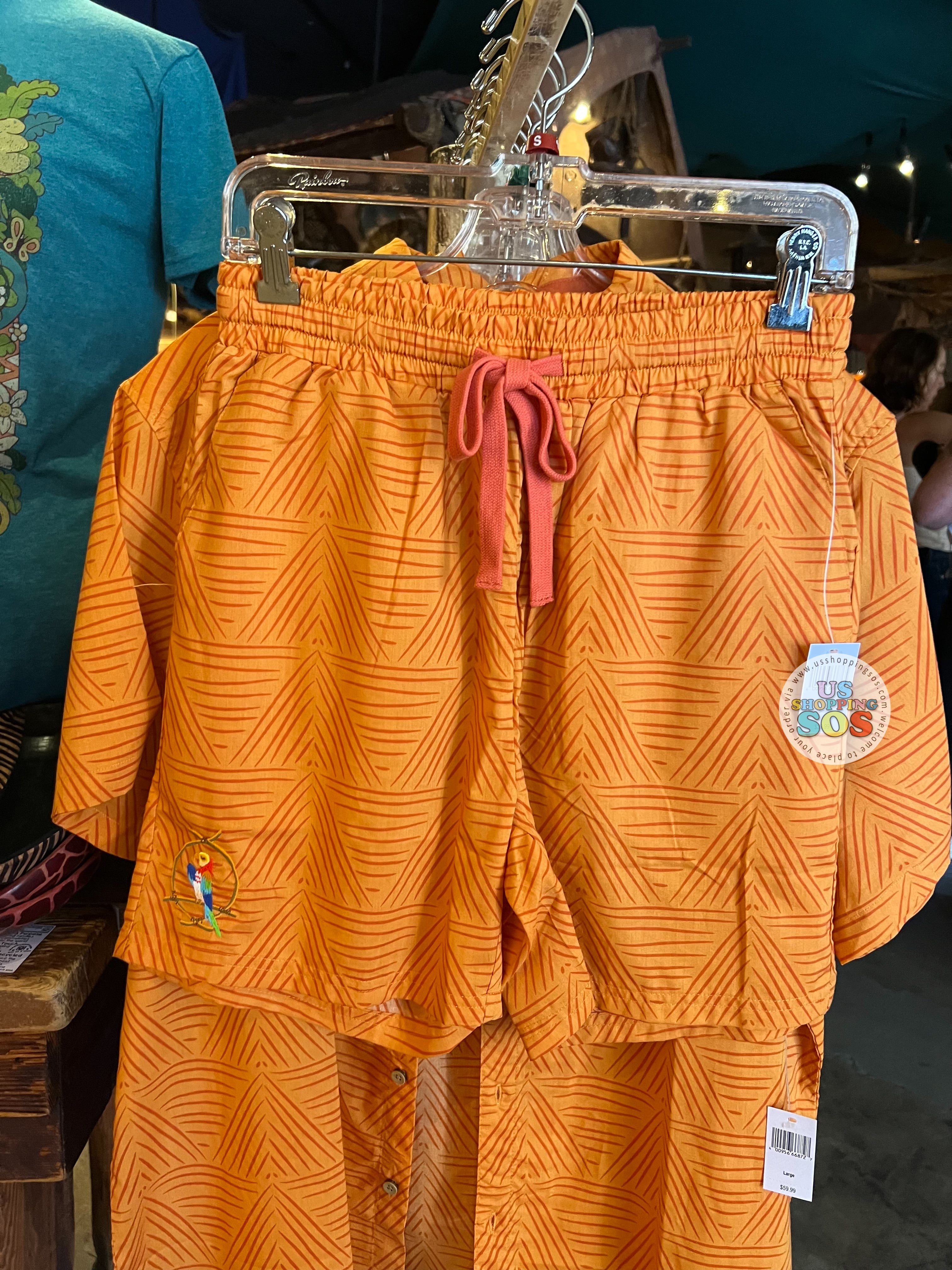 DLR WDW - Enchanted Tiki Room - Orange Lounge Shorts (Adult) Supply