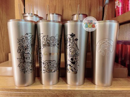 DLR - Starbucks California Adventure Mickey Gold Stainless Steel Cold Cup Tumbler 710ml Hot on Sale