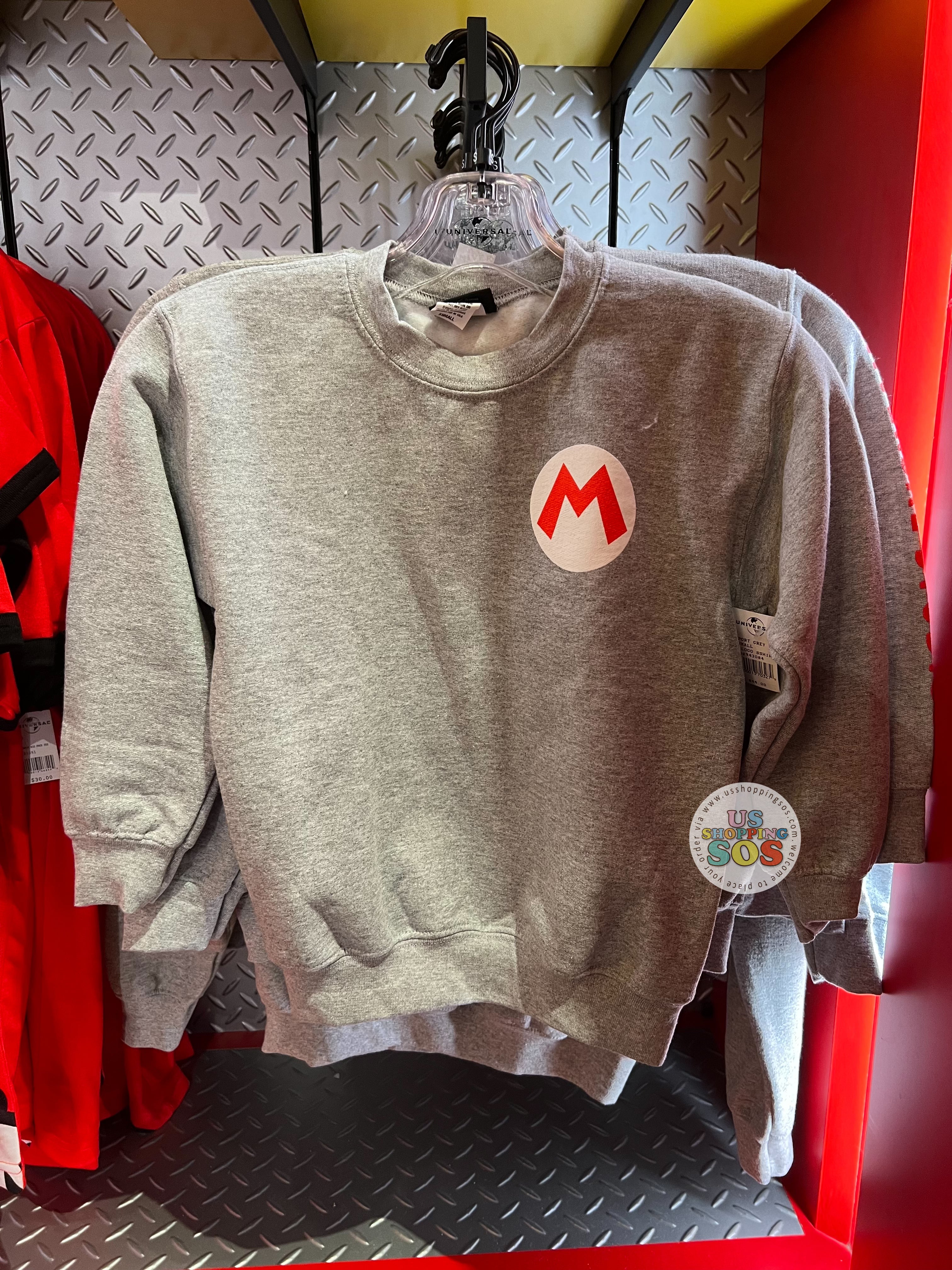 Universal Studios - Super Nintendo World - Mario “M” Logo Heather Grey Pullover (Youth) Online