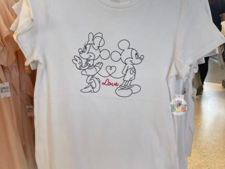 DLR WDW - Mickey & Minnie “Love” White T-shirt (Adult) Online now