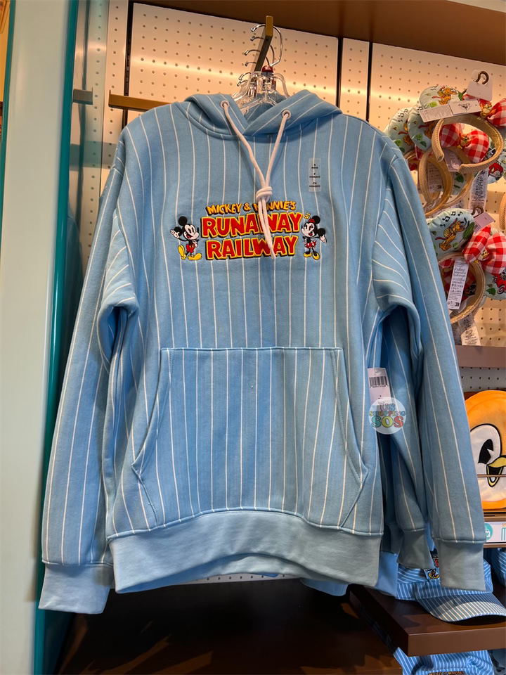 DLR - Mickey & Minnie’s Runaway Railway - Blue Stripe Hoodie (Adult) Sale